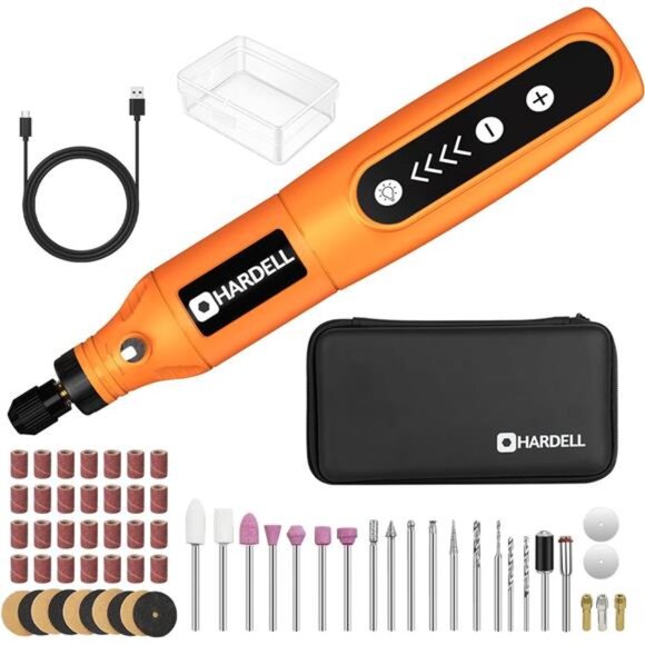 Mini Cordless Rotary Tool Kit, 5-Speed and USB Charging with 61 Accessories - Picture 1 of 6